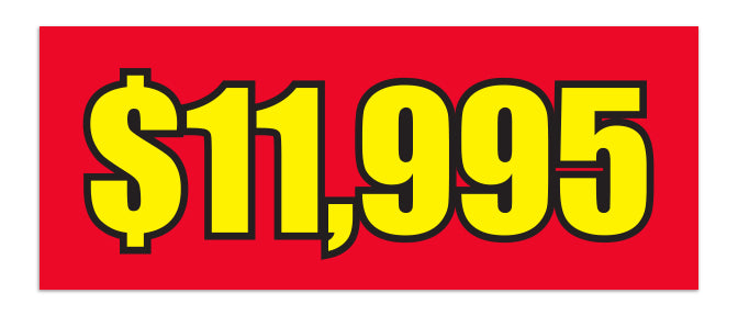 Windshield Banner - $11,995 Red - Qty. 1