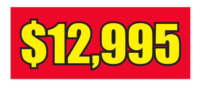 Windshield Banner - $12,995 Red - Qty. 1