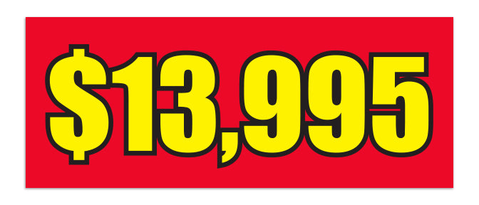 Windshield Banner - $13,995 Red - Qty. 1