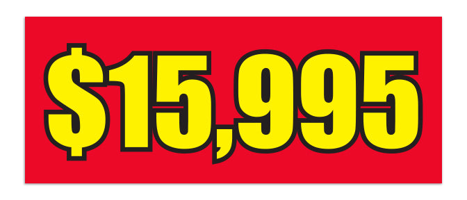 Windshield Banner - $15,995 Red - Qty. 1