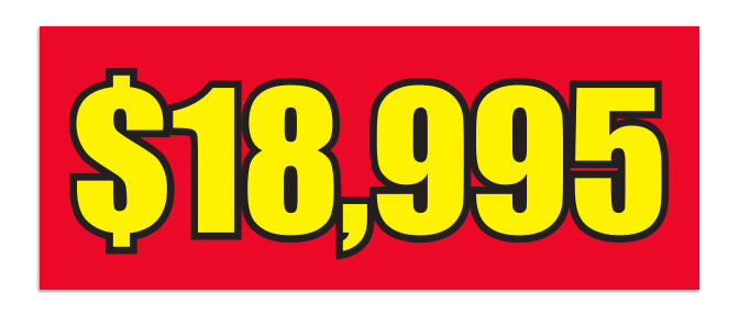 Windshield Banner - $18,995 Red - Qty. 1