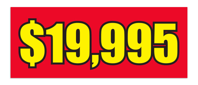 Windshield Banner - $19,995 Red - Qty. 1