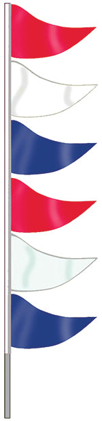 Ground Pennants- R/W/B w/poles - Plasticloth - Qty. 6