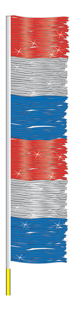 Ground Pennants- R/S/B w/poles - Metallic - Qty. 6