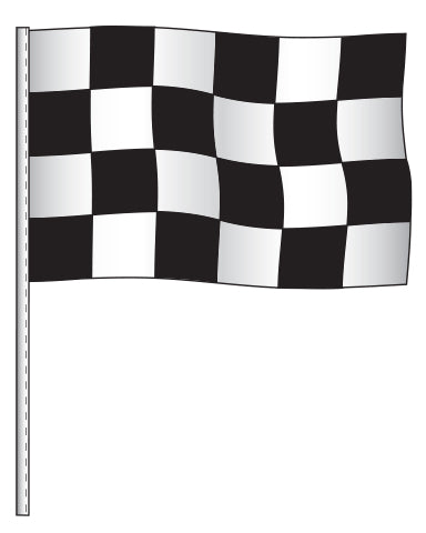Antenna Flag - Supreme Cloth - Black & White Checkered Flag - Qty. 12