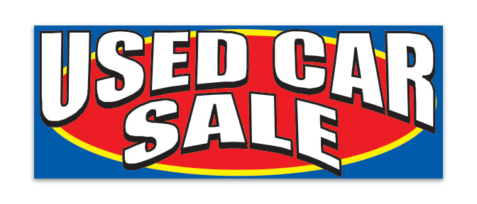 Banner - 12' x 4 1/2' - Used Car Sale - Qty. 1