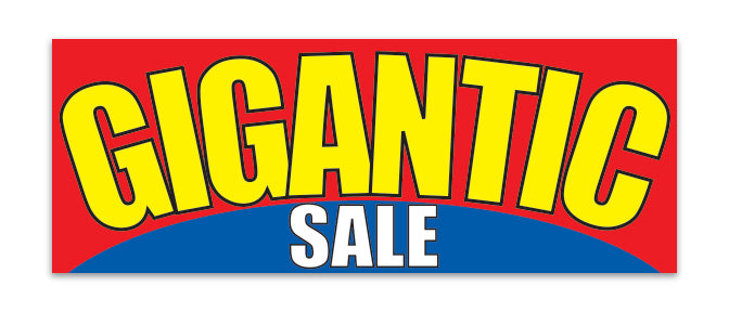 Banner - 12' x 4 1/2" - Gigantic Sale - Qty. 1