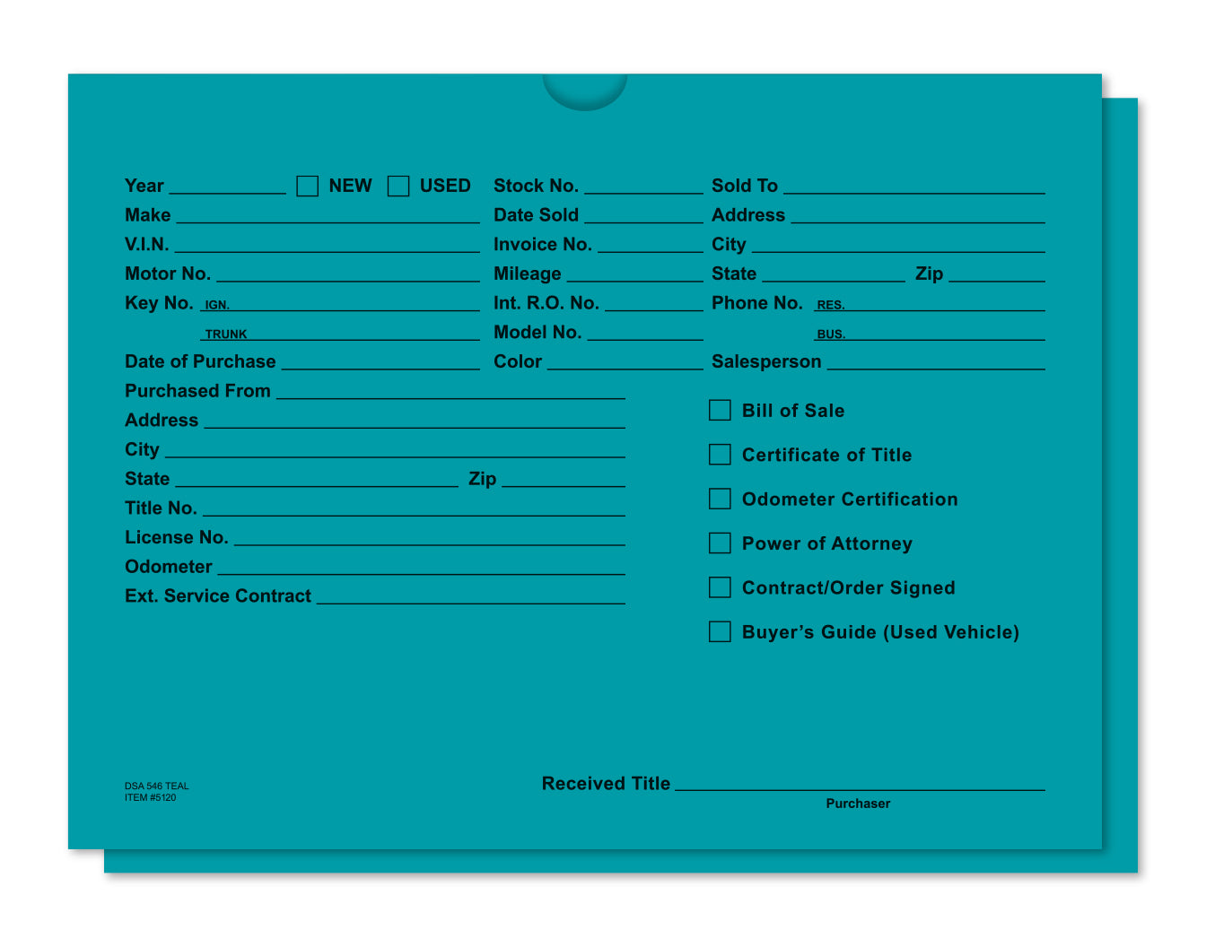 Vehicle Deal Jackets, Printed - DSA-546-TEAL - Box of 500