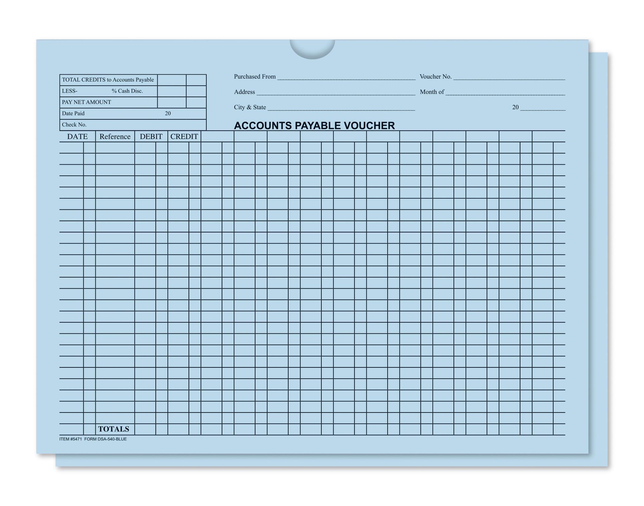 Accounts Payable Voucher Env. - DSA-540 BLUE - Qty. 100