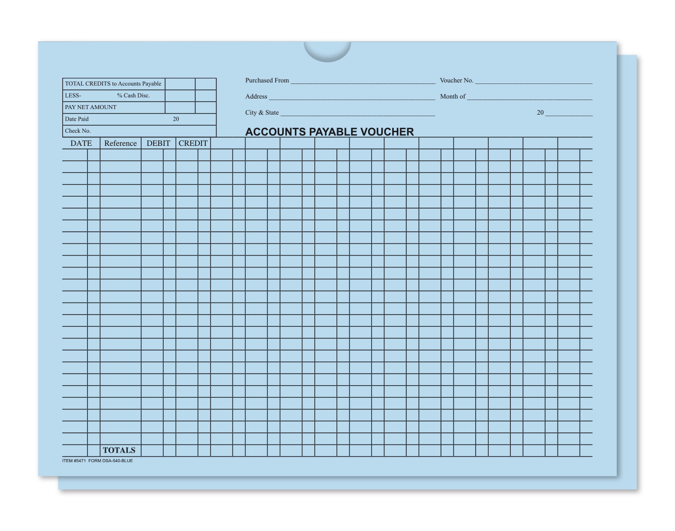 Accounts Payable Voucher Env. - DSA-540 BLUE - Qty. 500