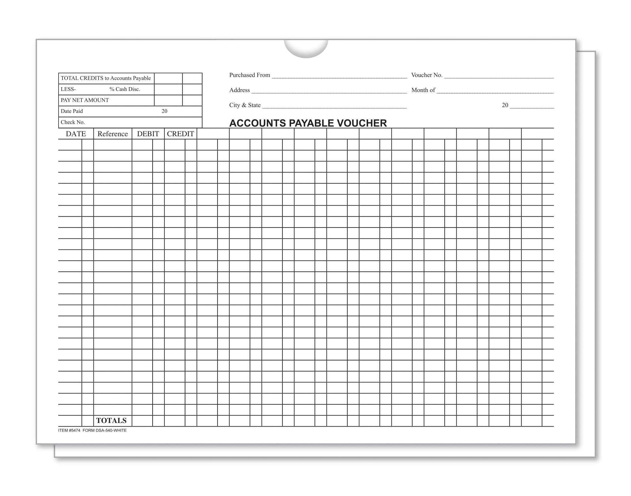 Accounts Payable Voucher Env. - DSA-540 WHITE - Qty. 100