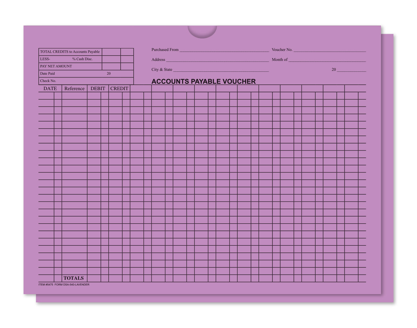 Accounts Payable Voucher Env. - DSA-540 Lavender - Qty. 500