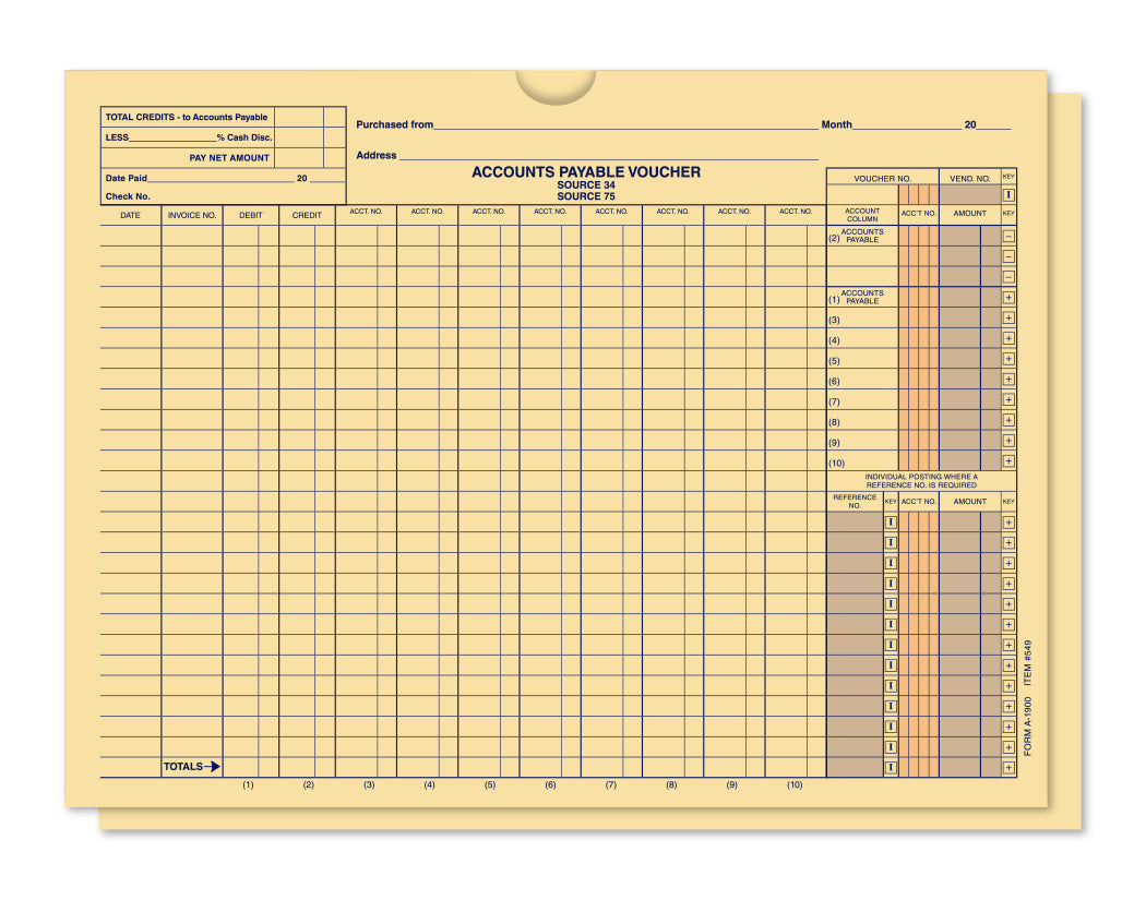 Accounts Payable Voucher Envelope - A-1900 Buff - Qty. 500
