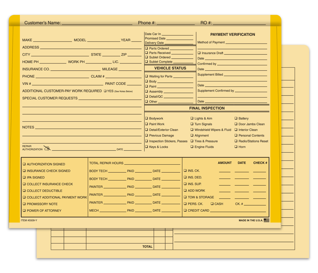 Color Edge Body Shop Jacket, BUFF/Yellow - Box of 500