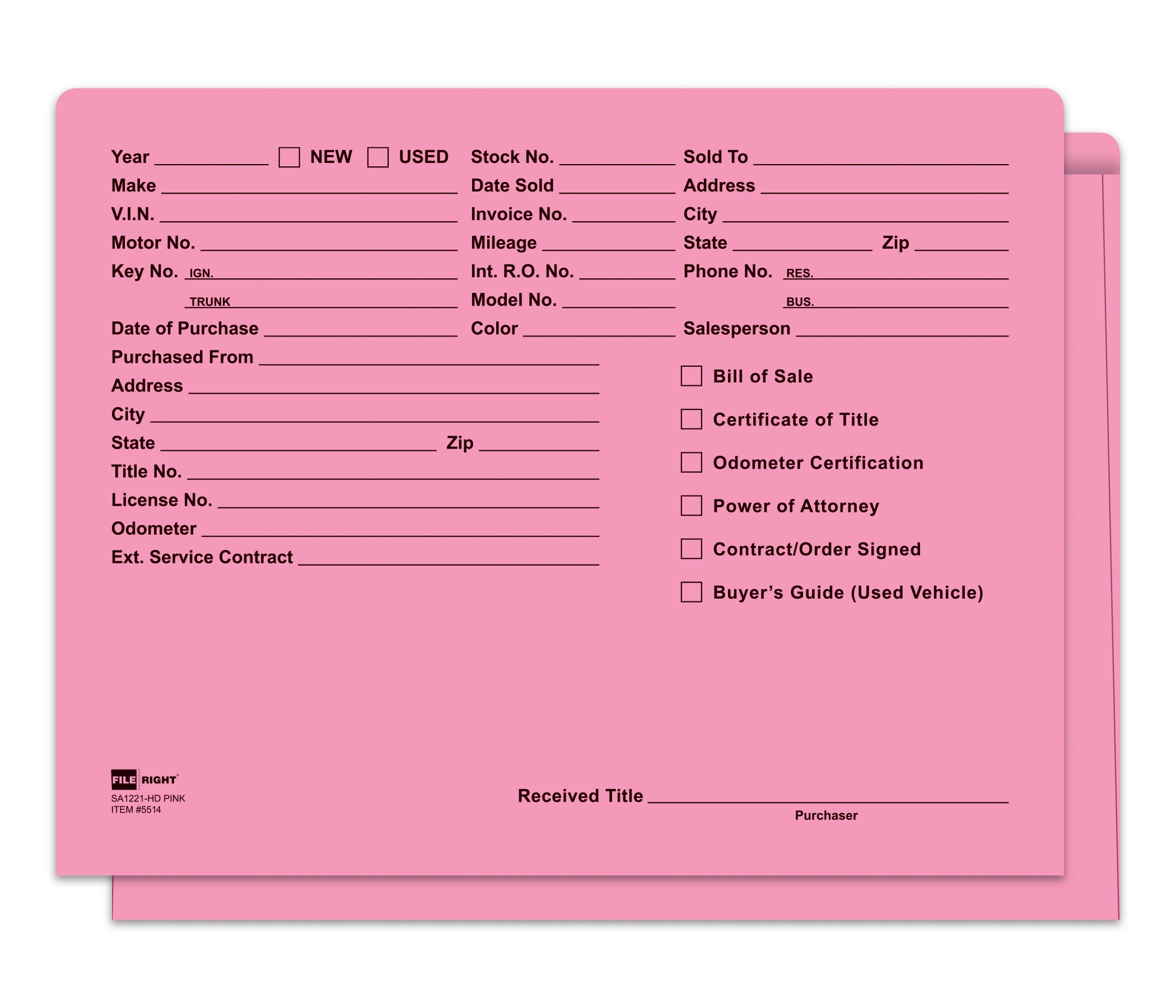 Heavy Duty Deal Jacket, Printed - SA1221-HD-PINK - Box of 100