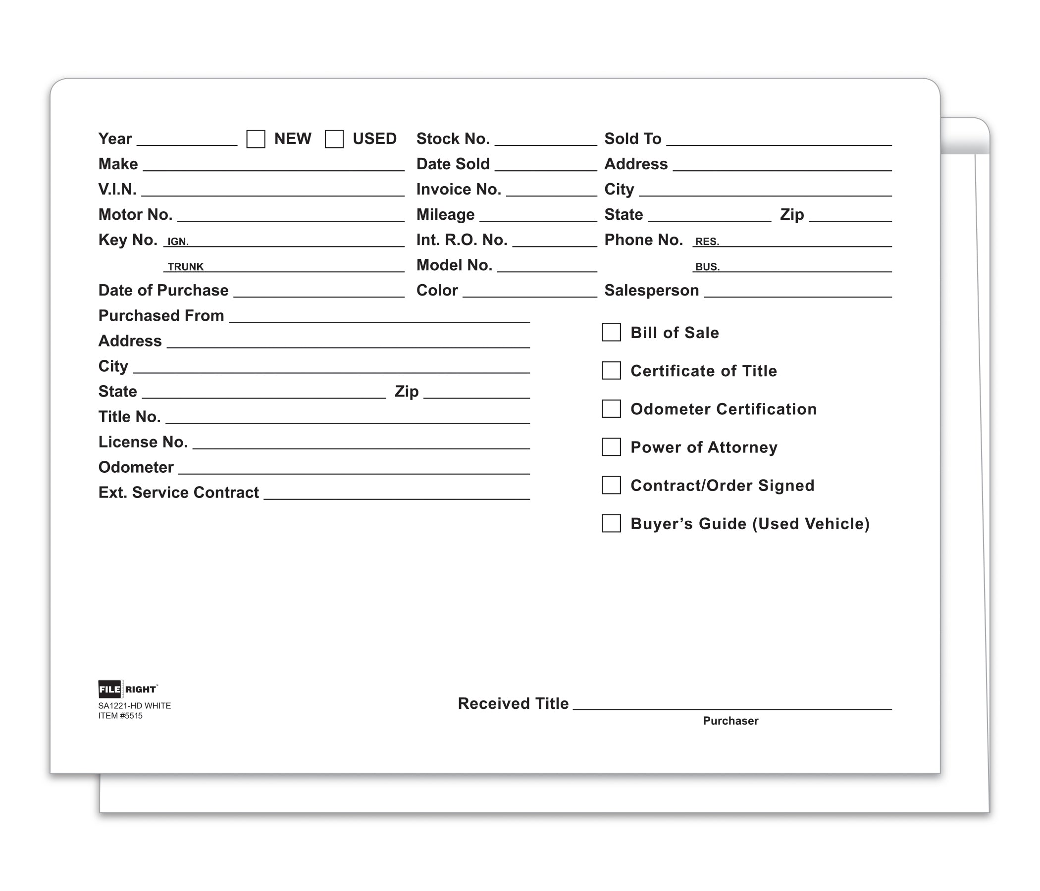 Heavy Duty Deal Jacket, Printed - SA1221-HD-WHITE - Box of 100