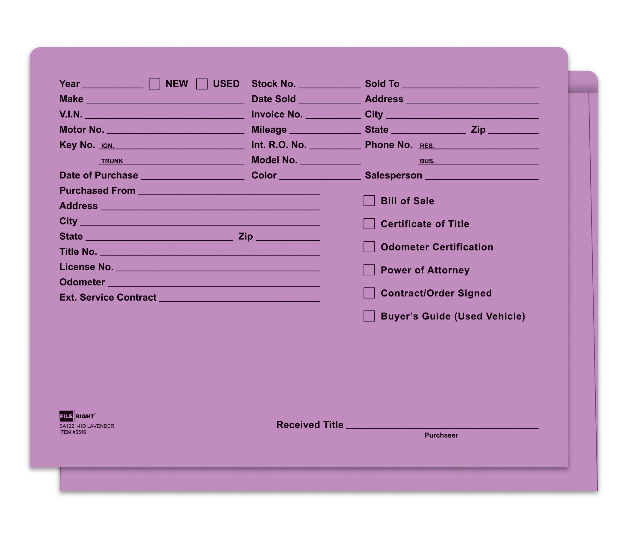 Heavy Duty Deal Jacket, Printed - SA1221-HD-LAVENDER - Box of 100