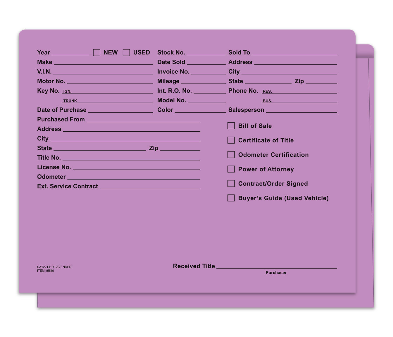 Heavy Duty Deal Jacket, Printed - SA1221-HD-LAVENDER - Box of 500