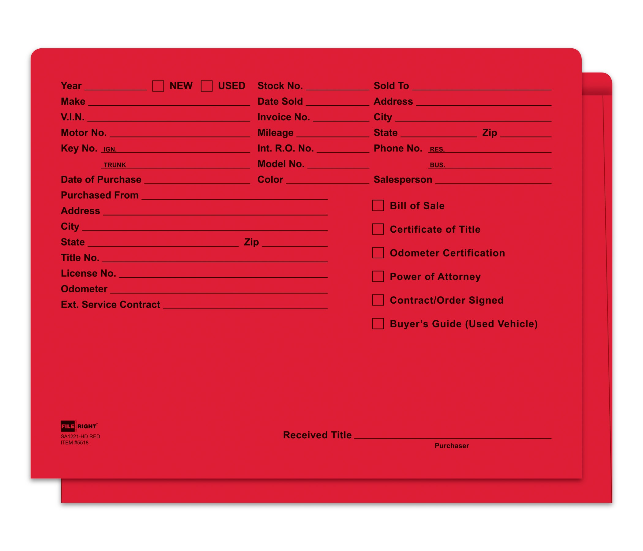 Heavy Duty Deal Jacket, Printed - SA1221-HD-RED - Box of 100