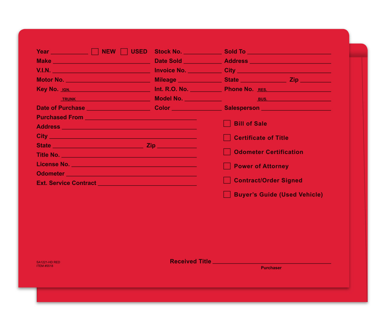Heavy Duty Deal Jacket, Printed - SA1221-HD-RED - Box of 500
