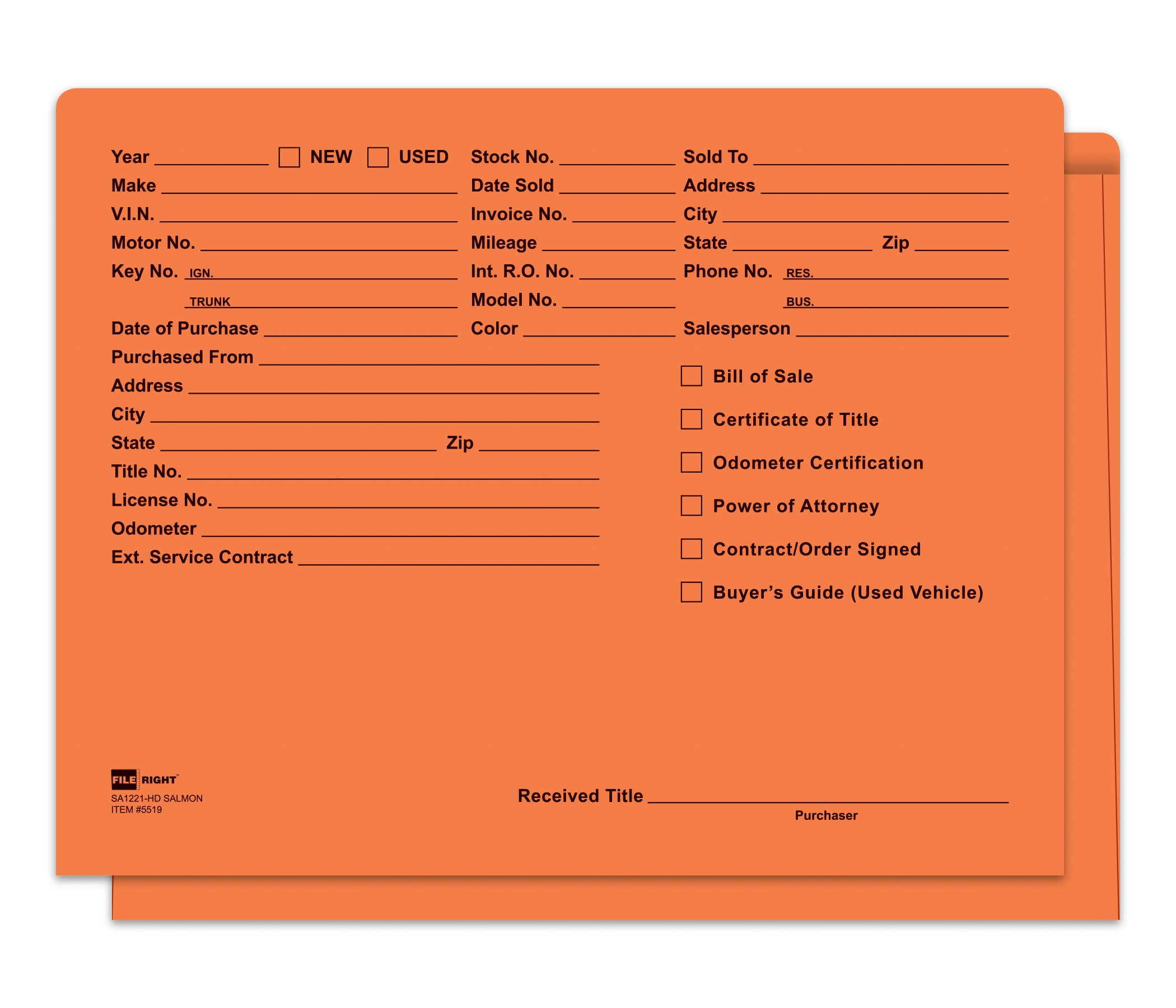 Heavy Duty Deal Jacket, Printed - SA1221-HD-SALMON - Box of 100