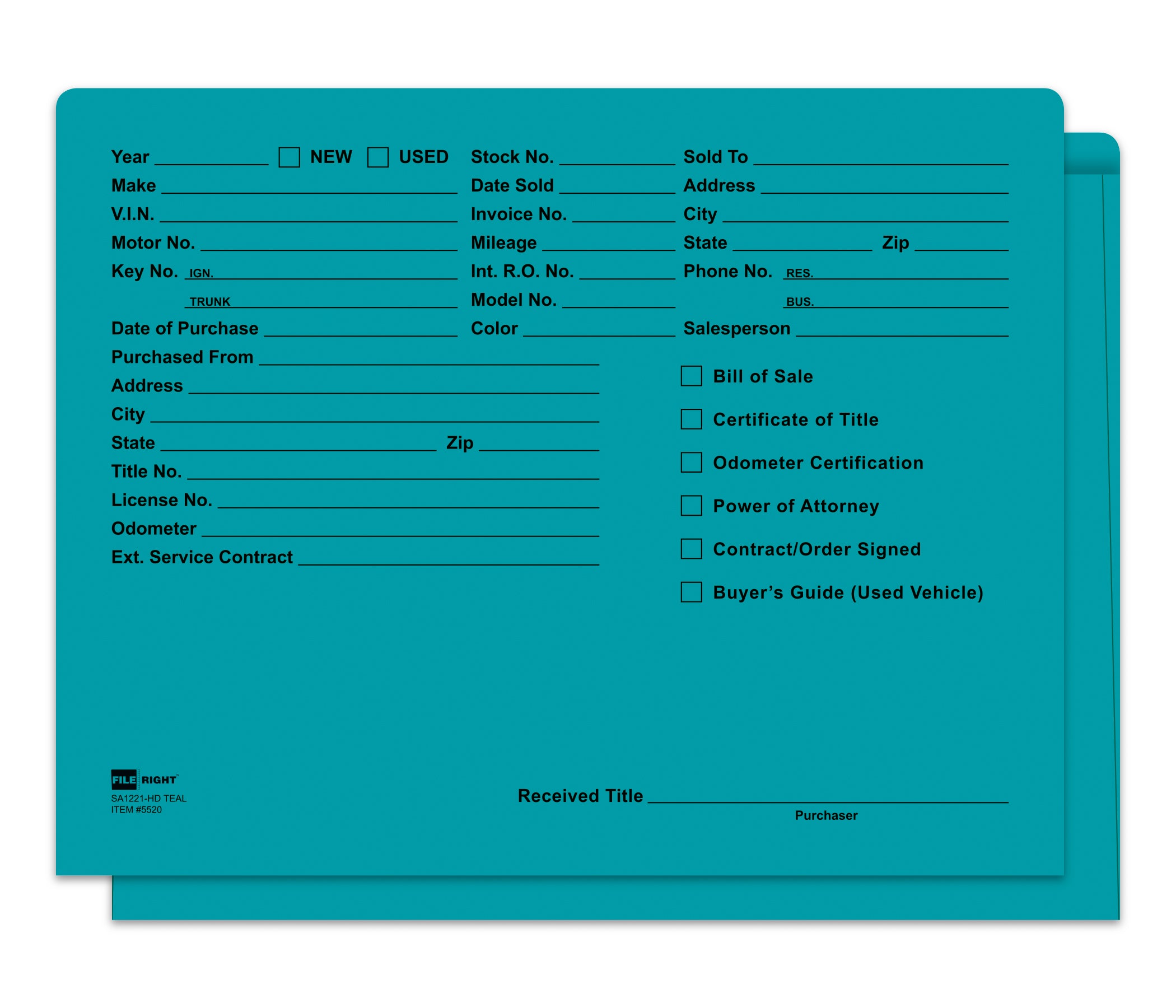 Heavy Duty Deal Jacket, Printed - SA1221-HD-TEAL - Box of 100