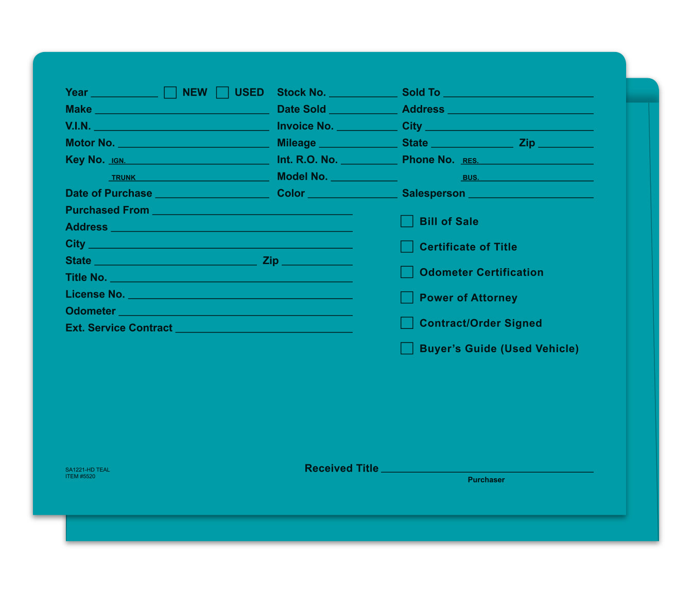 Heavy Duty Deal Jacket, Printed - SA1221-HD-TEAL - Box of 500