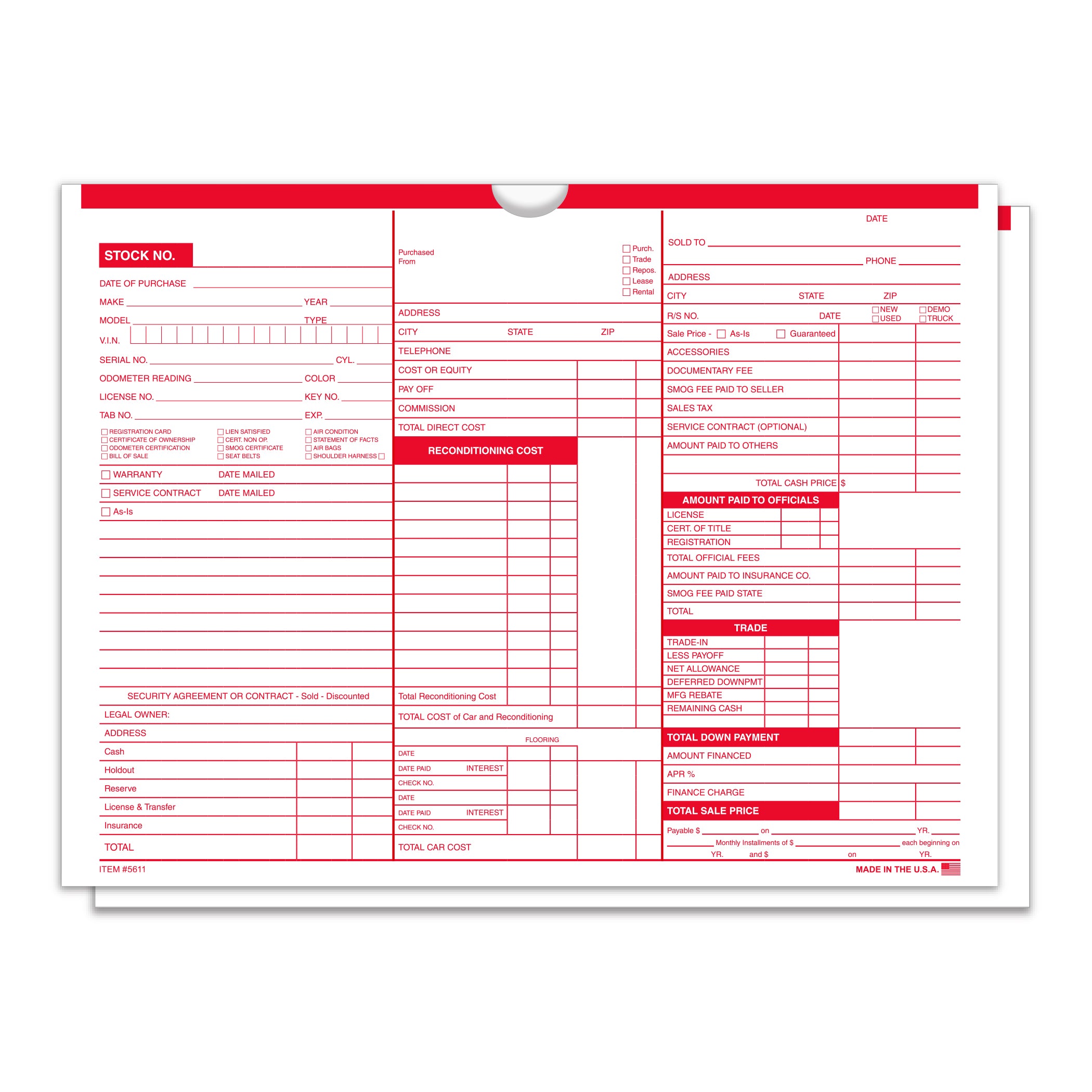 Color Top Deal Jackets Printed- Red - Box of 100