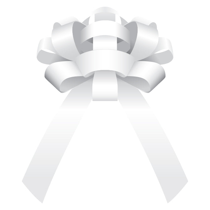 Car Bow - White Vinyl 30" - Qty. 1