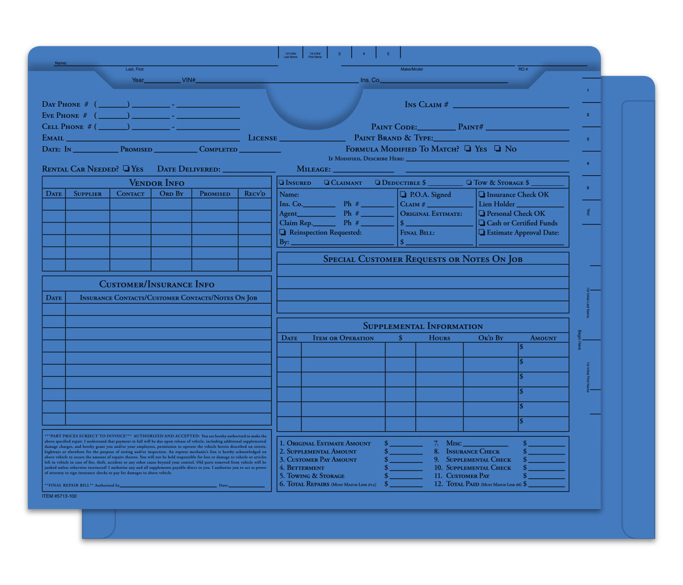 Ultra Heavy Duty Body Shop Jacket, Printed - BLUE - Box of 100