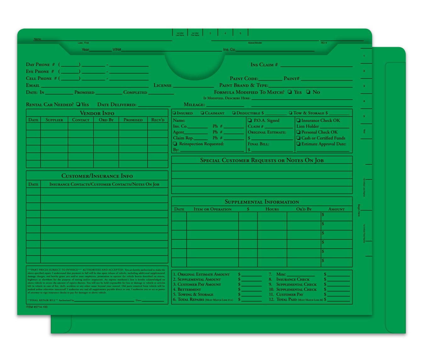 Ultra Heavy Duty Body Shop Jacket, Printed - GREEN - Box of 100