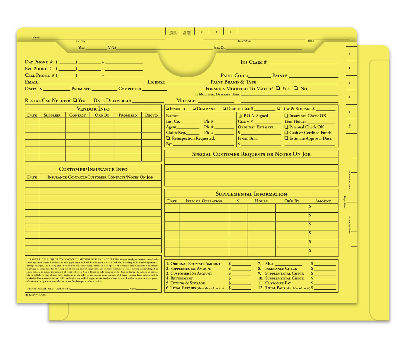 Ultra Heavy Duty Body Shop Jacket, Printed - YELLOW - Box of 100