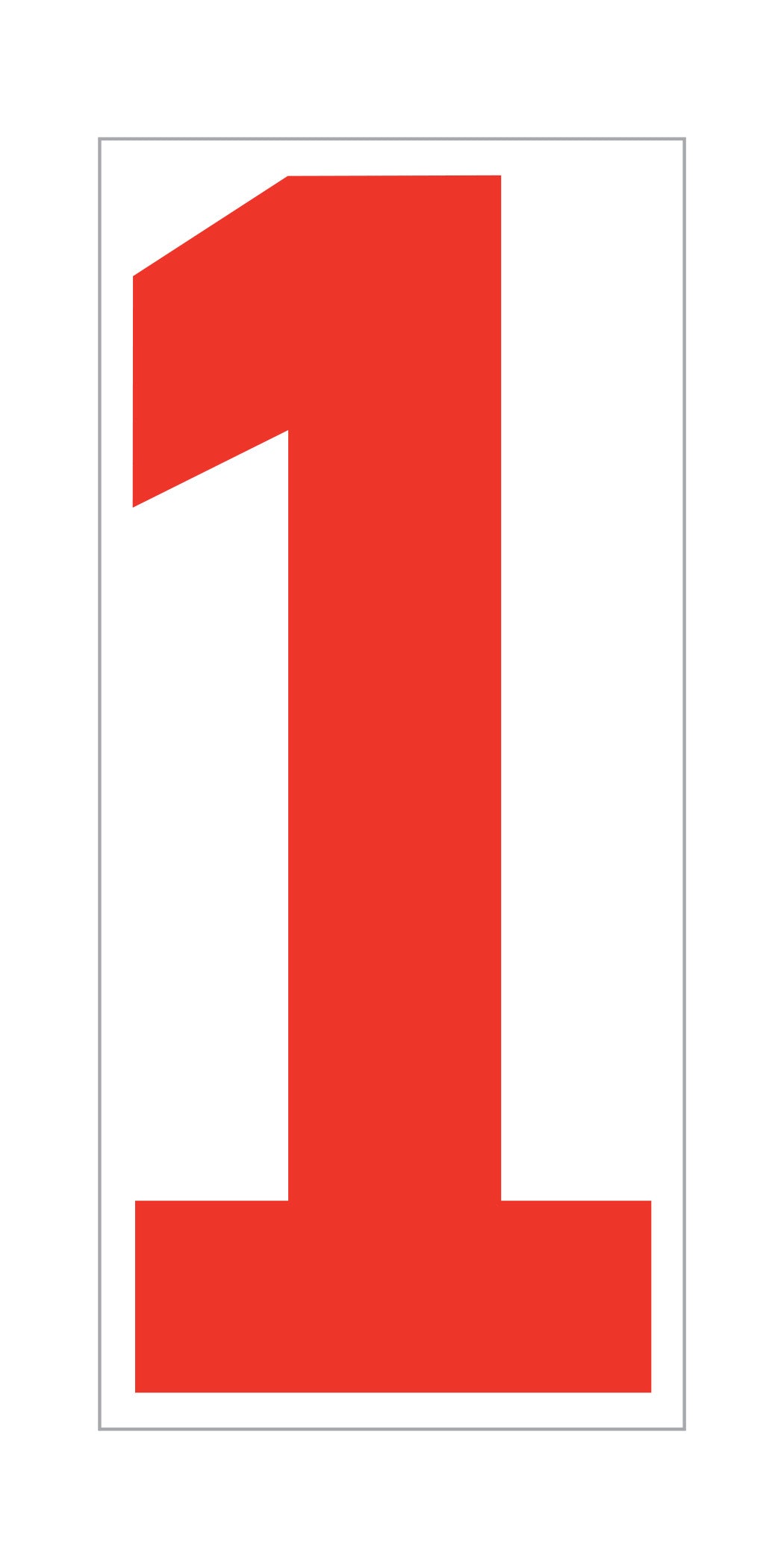 Window Sticker - 5-1/2"" Fluor. RED on WHITE #1 - Qty. 12