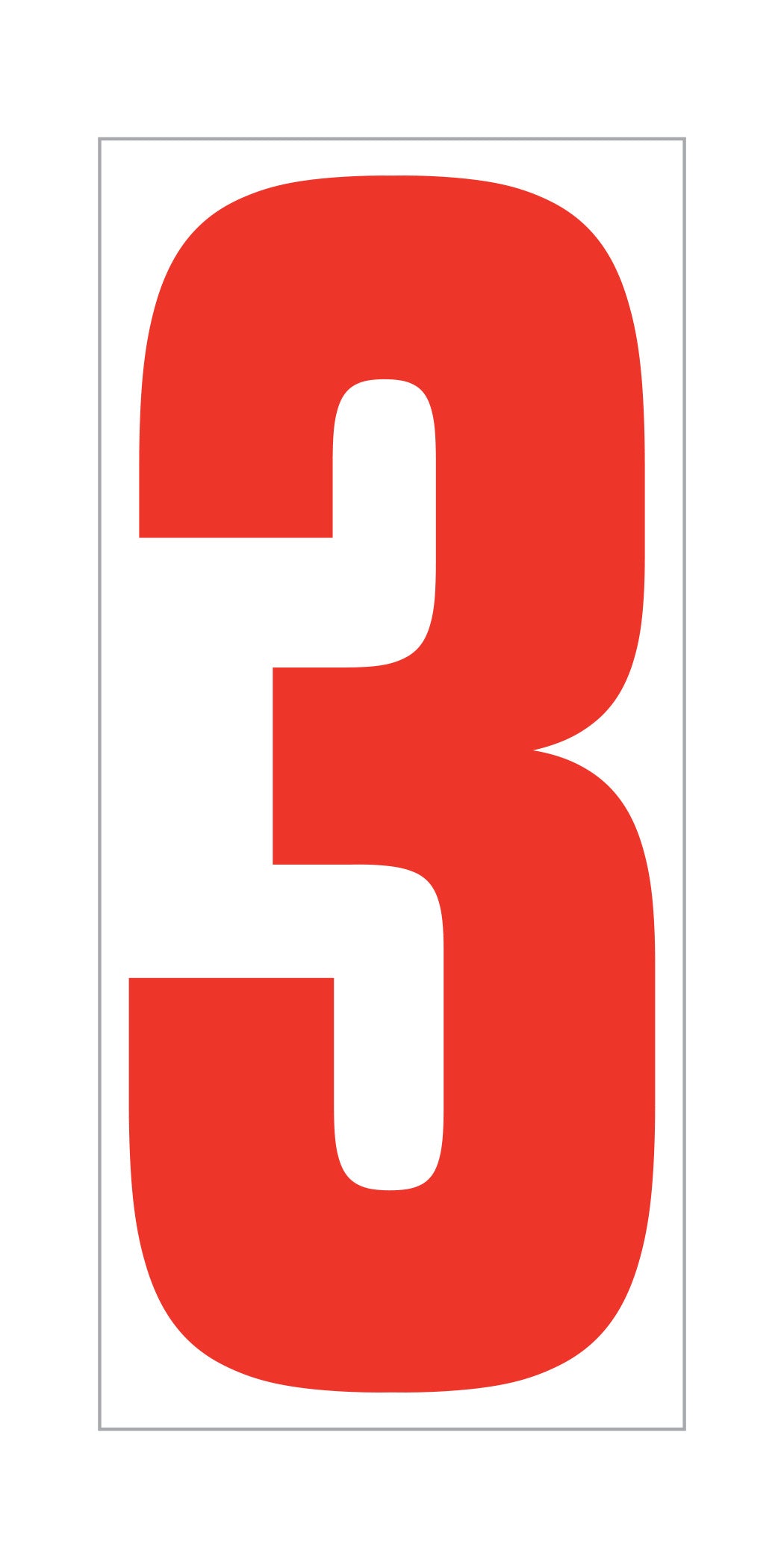 Window Sticker - 5-1/2"" Fluor. RED on WHITE #3 - Qty. 12