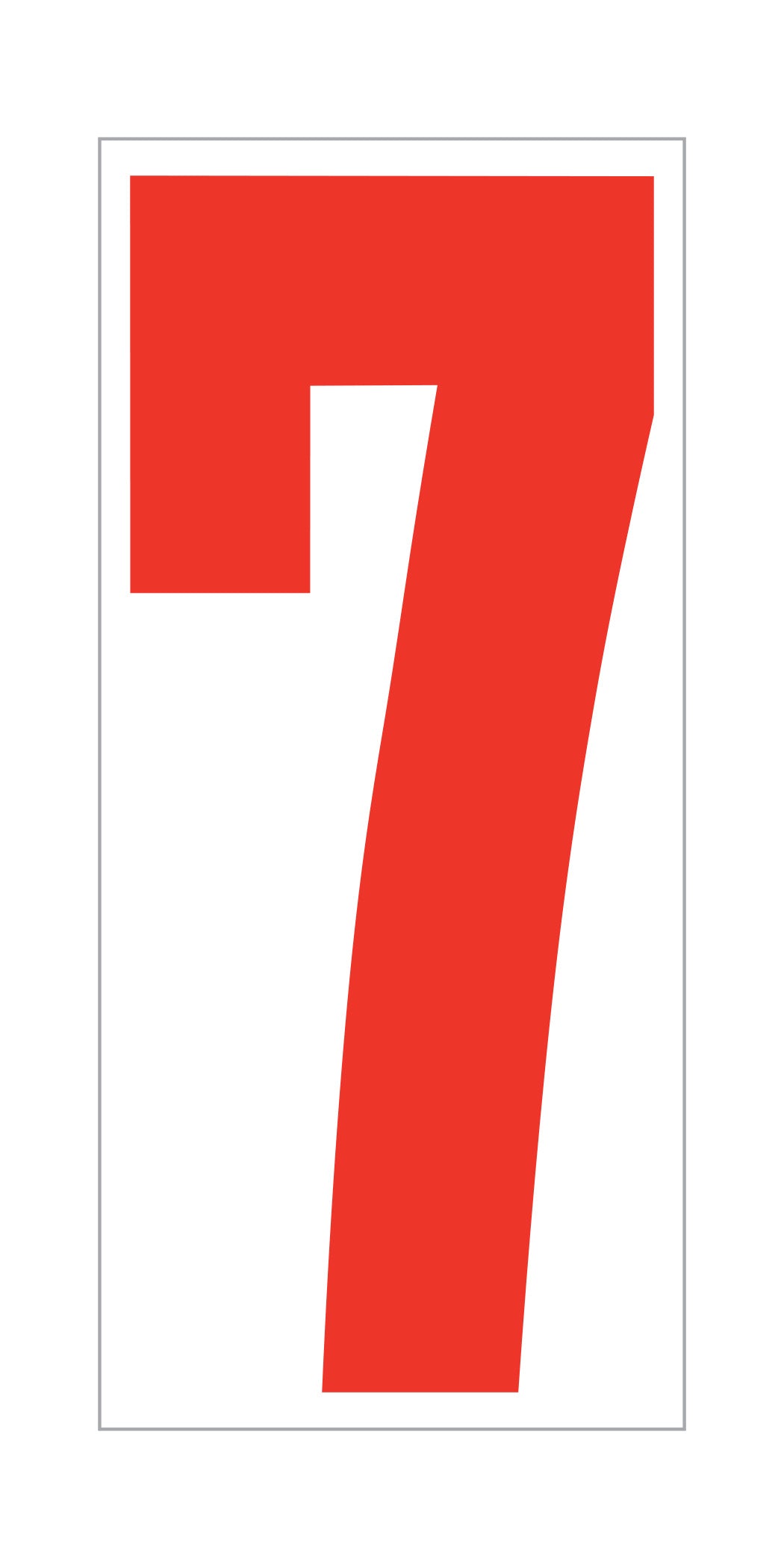 Window Sticker - 5-1/2"" Fluor. RED on WHITE #7 - Qty. 12