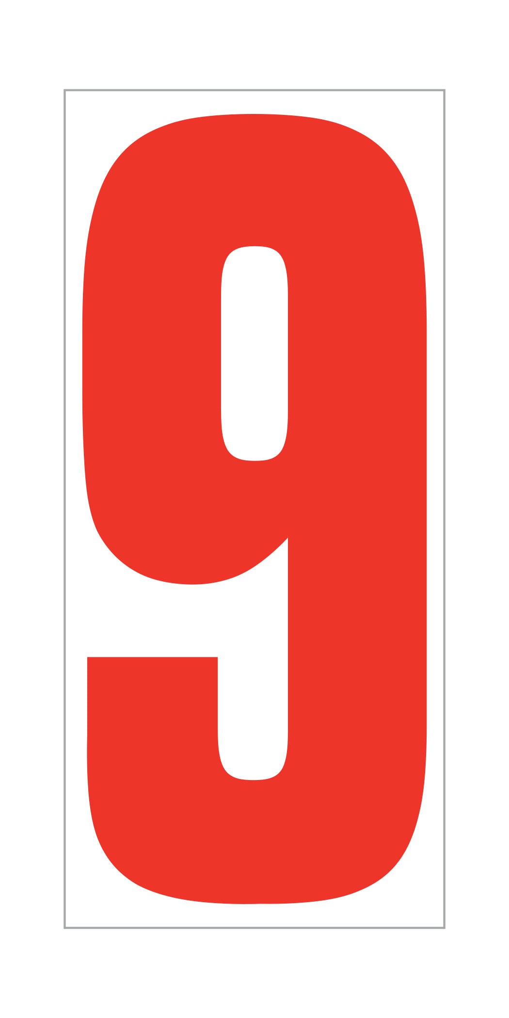Window Sticker - 5-1/2"" Fluor. RED on WHITE #9 - Qty. 12
