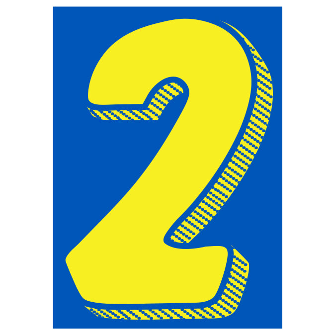 Window Sticker - 7 1/2" Blue/Yellow #2 - Qty. 12