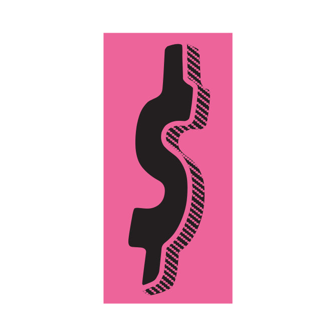 Window Sticker - 7 1/2" Black/Pink "$" - Qty. 12