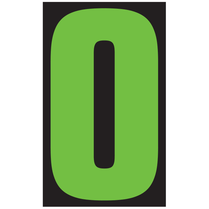 Window Sticker - 9 1/2" Fluor. Green/Black #0 - Qty. 12