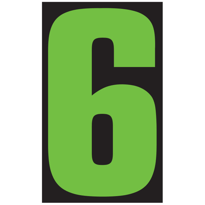 Window Sticker - 9 1/2" Fluor. Green/Black #6 - Qty. 12
