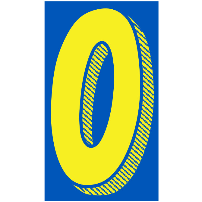 Window Sticker - 11 1/2" Blue/Yellow #0 - Qty. 12