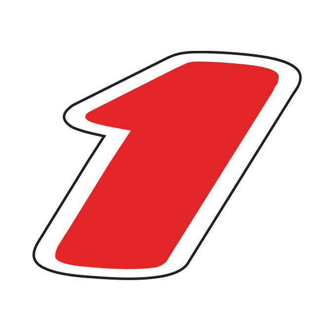 Window Sticker - Red & White Die Cut Numbers #1 - Qty. 12