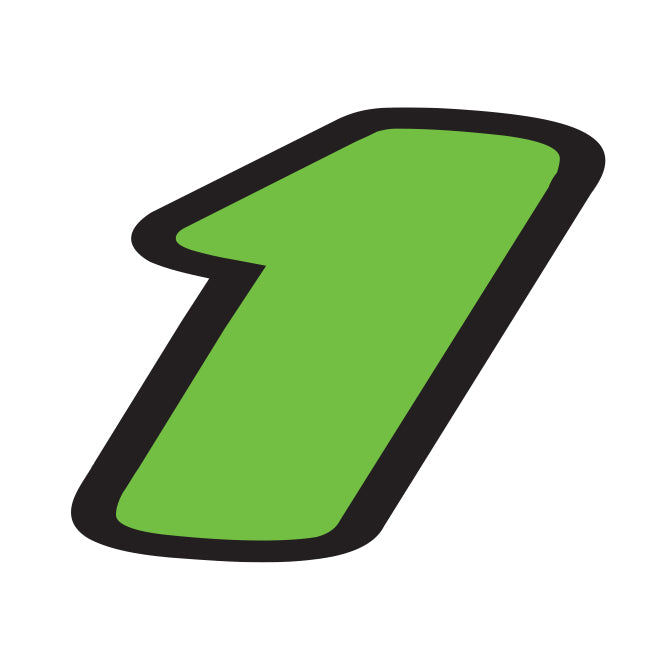 Window Sticker - Green & Black Die Cut Numbers #1 - Qty. 12