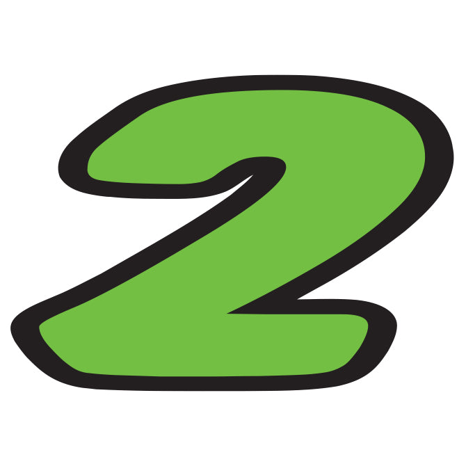 Window Sticker - Green & Black Die Cut Numbers #2 - Qty. 12