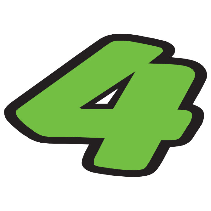Window Sticker - Green & Black Die Cut Numbers #4 - Qty. 12