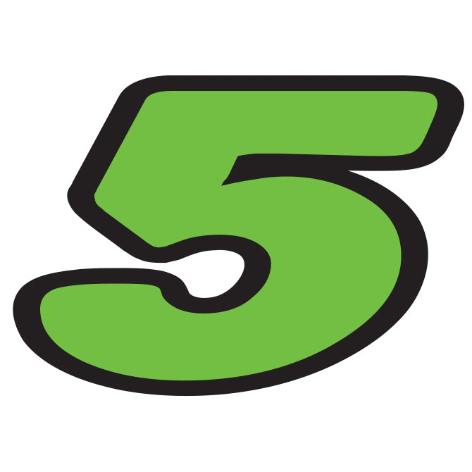 Window Sticker - Green & Black Die Cut Numbers #5 - Qty. 12