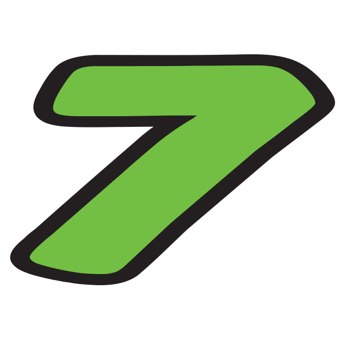 Window Sticker - Green & Black Die Cut Numbers #7 - Qty. 12