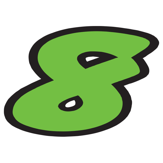 Window Sticker - Green & Black Die Cut Numbers #8 - Qty. 12