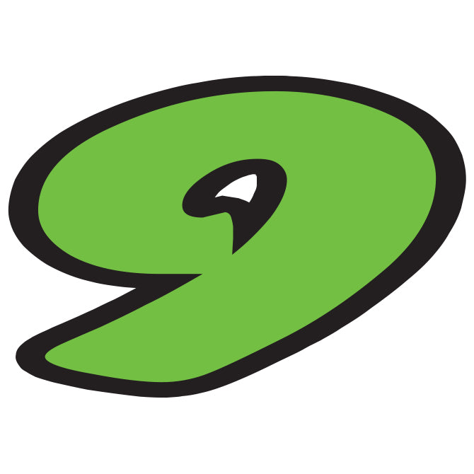 Window Sticker - Green & Black Die Cut Numbers #9 - Qty. 12