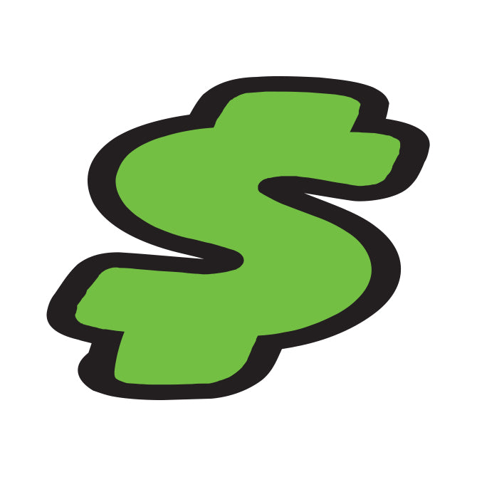 Window Sticker - Green & Black Die Cut Numbers $ - Qty. 12